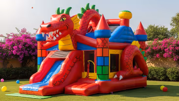 Dragones Rojos - Inflable mediano para fiestas infantiles