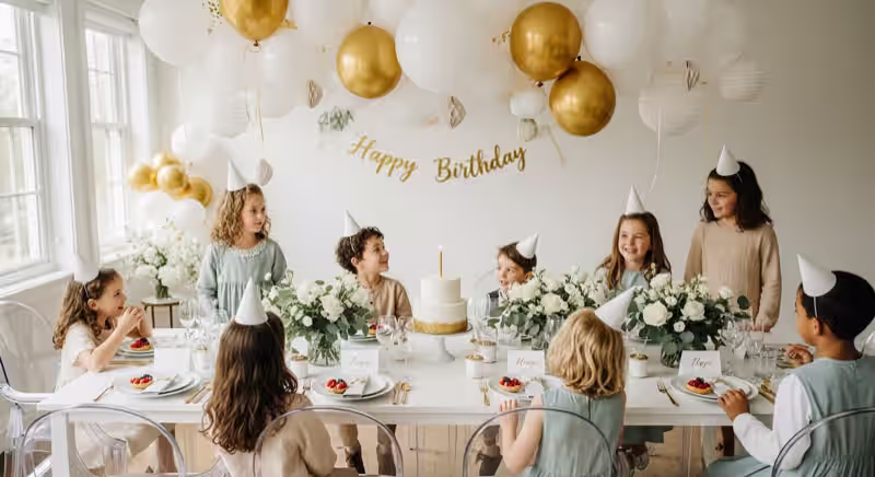 Cumpleanos infantil 5 anos jardin globos dorados coordinacion inflable CDMX