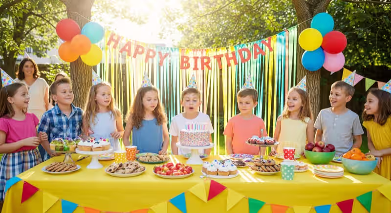 Fiesta infantil en Toluca con decoración, banner, globos e inflable — presupuesto real planeado