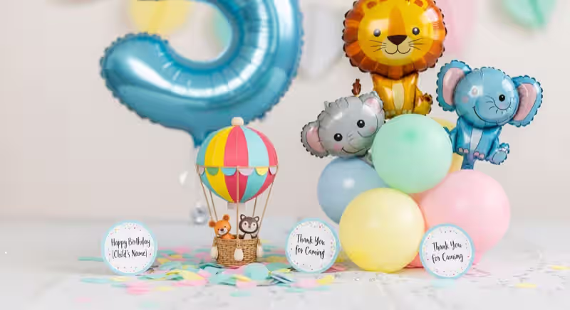 Mesa de dulces con temática de animales para fiesta infantil en CDMX