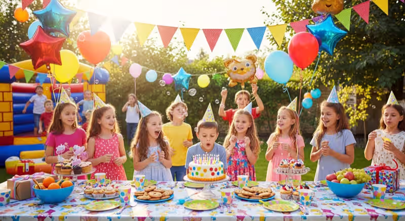 Inflable y mesa de dulces coordinados en evento infantil en Toluca con INFLAPY y MEDEDUL
