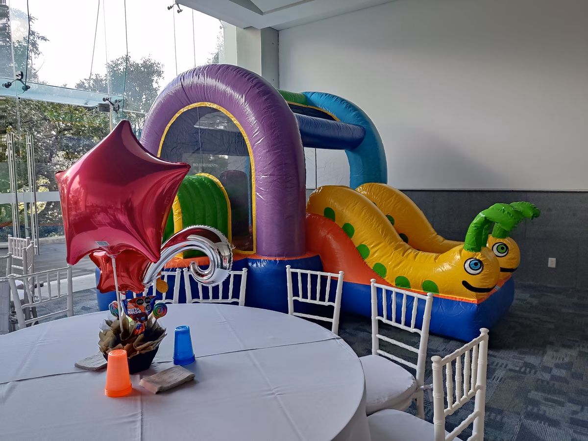 Gusanitos inflable niños 2 a 8 años primer cumpleaños CDMX México