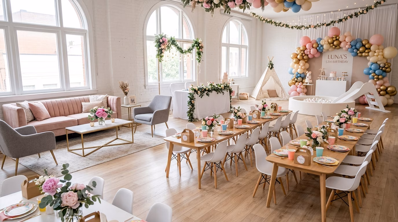 Mobiliario para salón de fiestas infantiles en Nezahualcóyotl